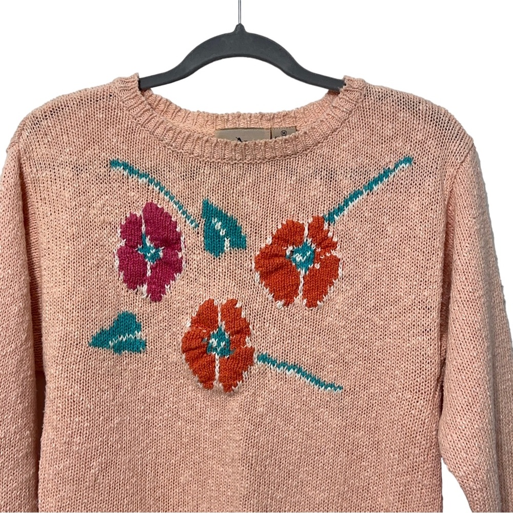 Haberdasher Linen Blend Vintage Spring Floral Crewneck Sweater